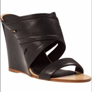 Authentic Rag & Bone Shaw Black Leather Wedge